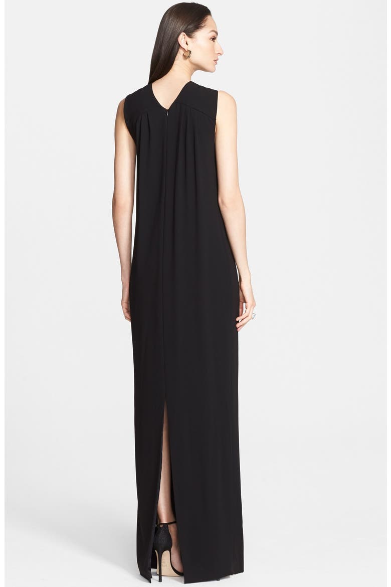 Lightweight Crepe Cady Halter Gown, Alternate, color, CAVIAR