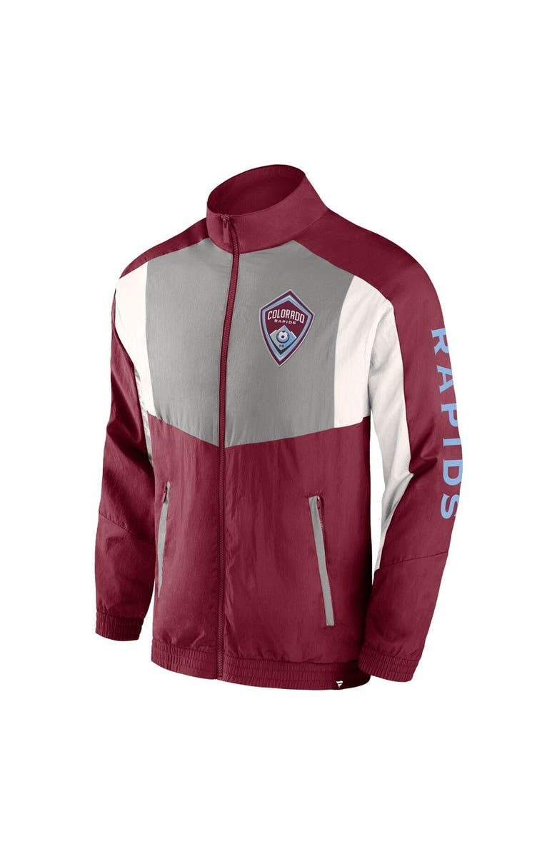FANATICS Men's Fanatics Branded Burgundy Colorado Rapids Net Goal Raglan Full-Zip Track Jacket, Alternate, color, Burgundy