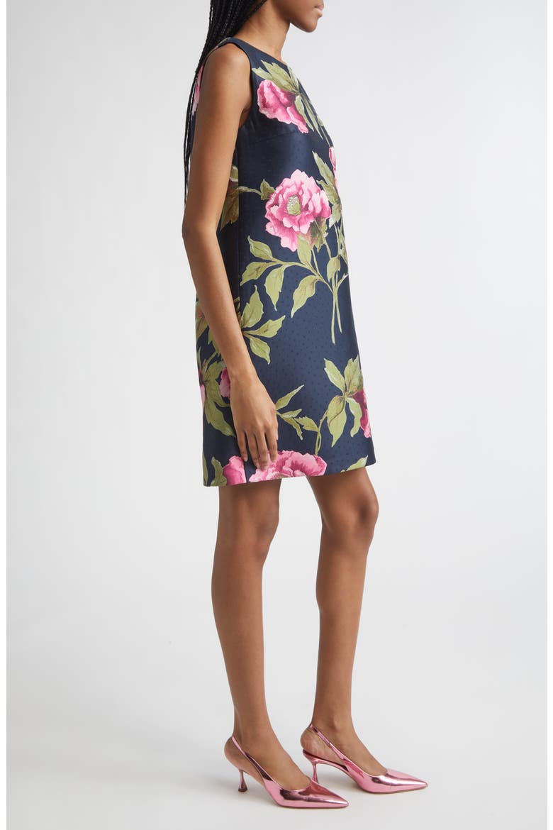 Peony Jacquard Sleeveless Shift Dress, Alternate, color, MIDNIGHT MULTI