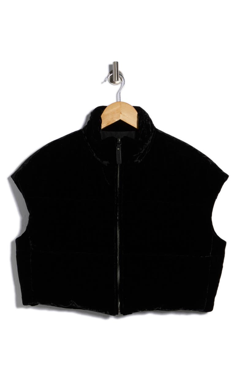 Longchamp Crop Velvet Blouson Jacket, Alternate, color, Black