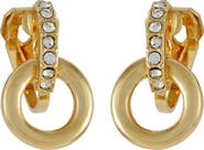 T Tahari Crystal Loop Clip-On Drop Earrings