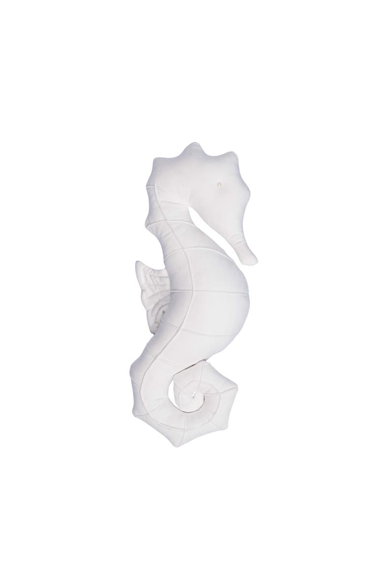 White Seahorse Mini Accent Pillow 8" x 20", Alternate, color, White