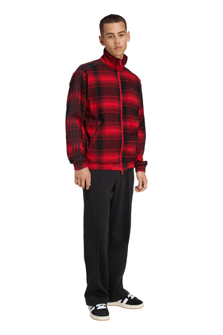 Firebird Plaid Track Jacket, Alternate, color, BETTER SCARLET/ BLACK/