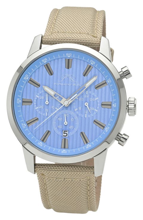 Ryder Chronograph Canvas Strap Watch, 44mm