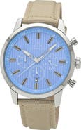PORSAMO BLEU Ryder Chronograph Canvas Strap Watch, 44mm