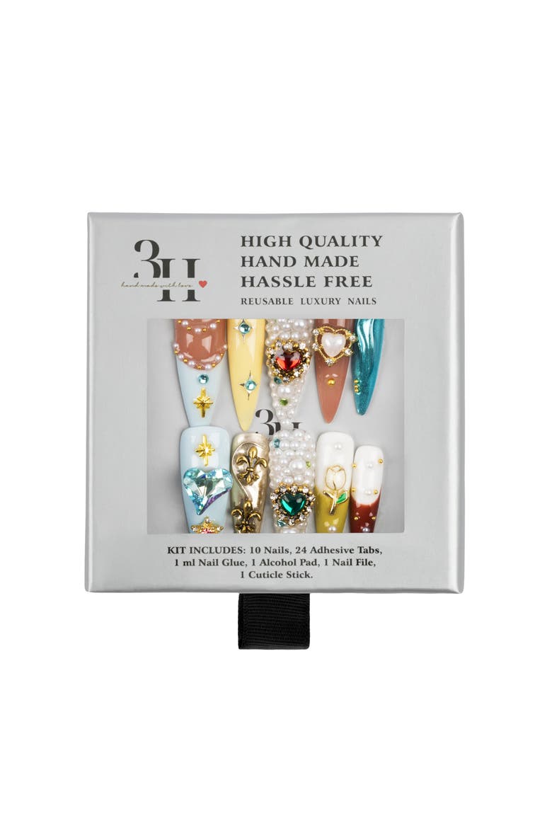 Majestic Fantasy Luxury Handmade Press On Nails, Main, color, Multicolor