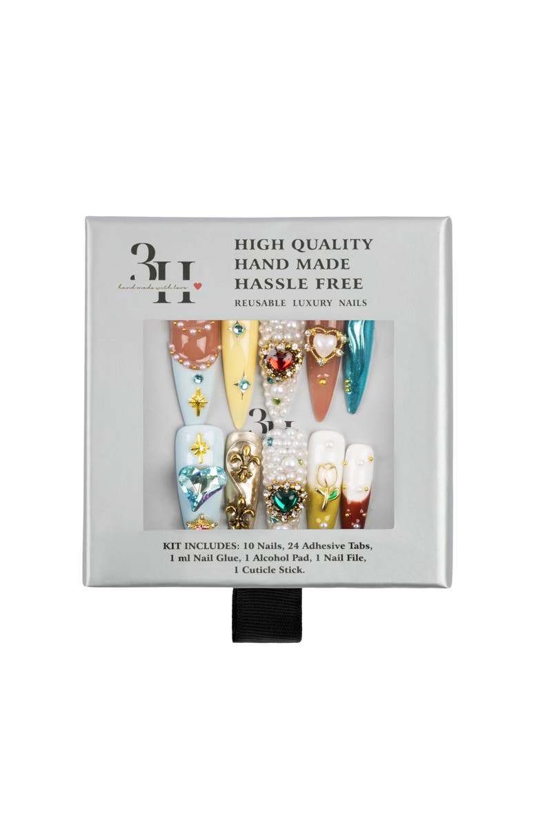 3H Nails Majestic Fantasy Luxury Handmade Press On Nails, Main, color, Multicolor