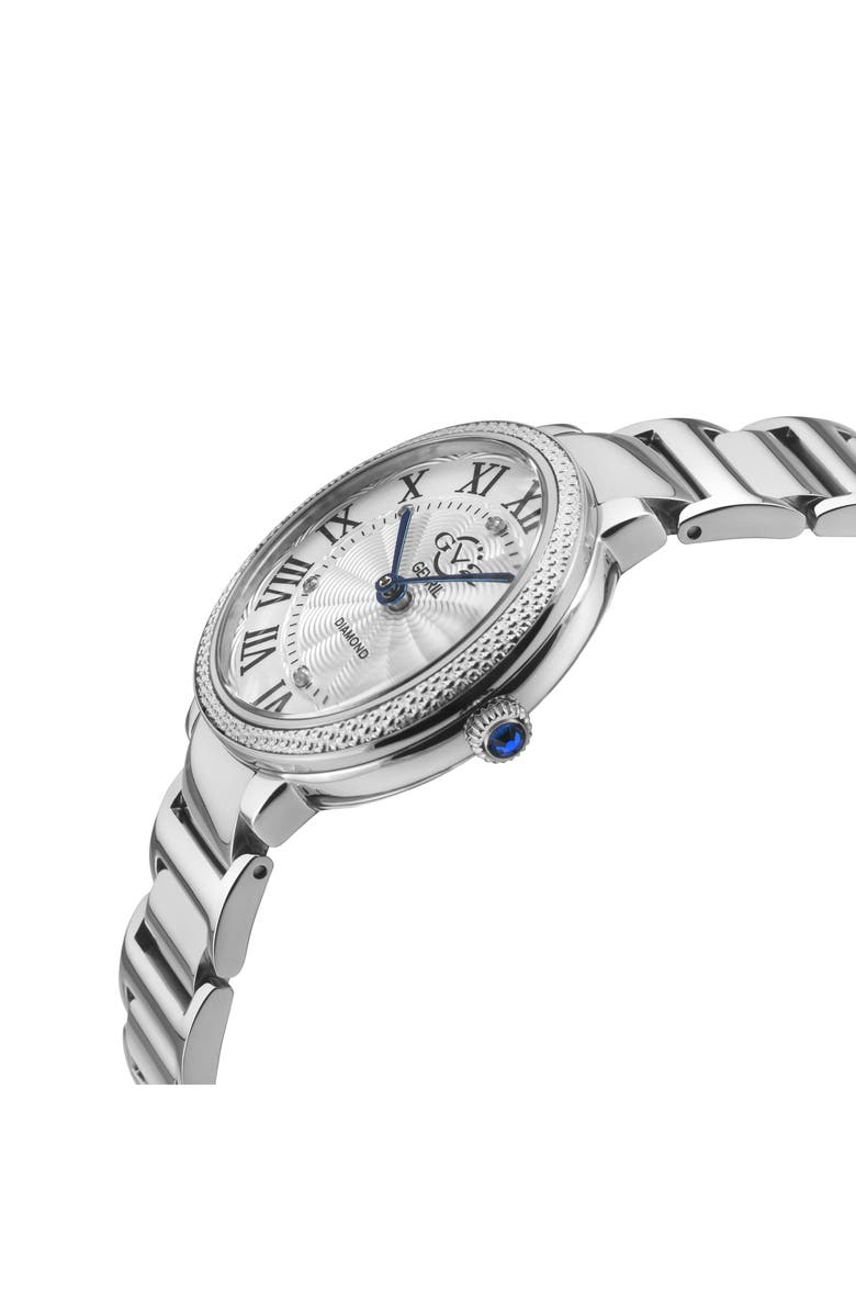 GV2 Rome Brillante Diamond Bracelet Watch, 36mm, Alternate, color, Silver