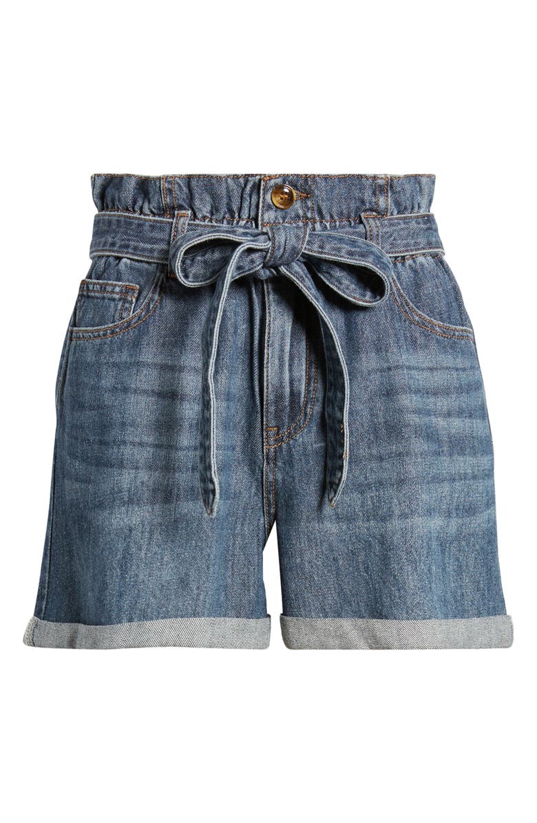 Prosperity Denim Paperbag Waist Denim Shorts, Alternate, color,