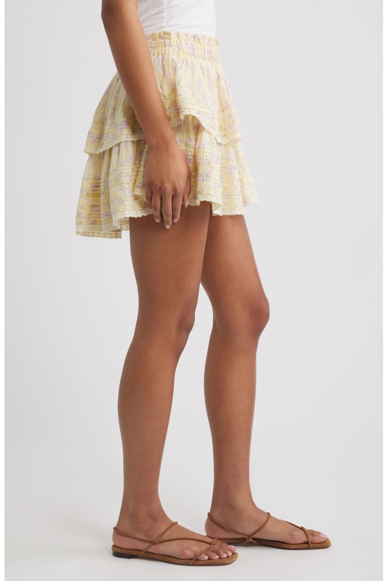 Layered Ruffle Miniskirt, Alternate, color, LEMON SPRITZ