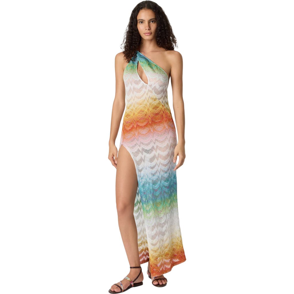 Missoni Asymmetric Cover-up Dress In Shaded Lamé Viscose in Multicoloured at Nordstrom, Size 40