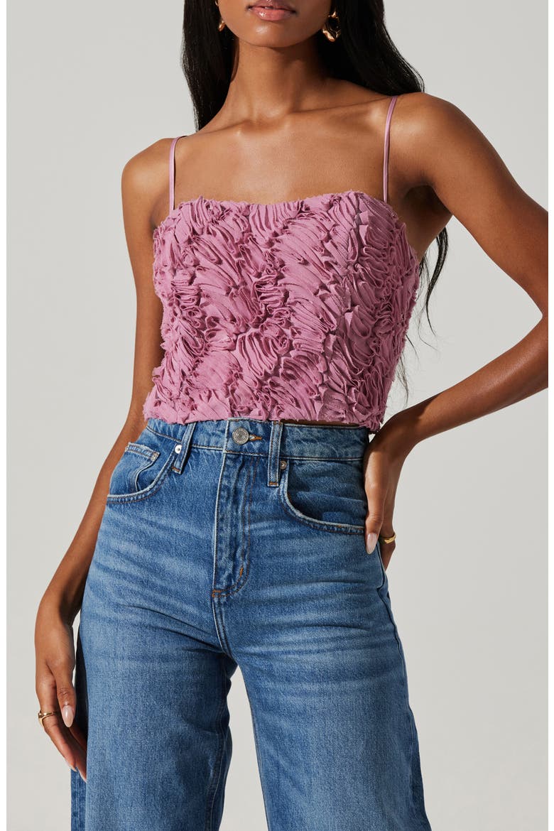 Kalinda Textured Crop Camisole, Main, color, MAUVE