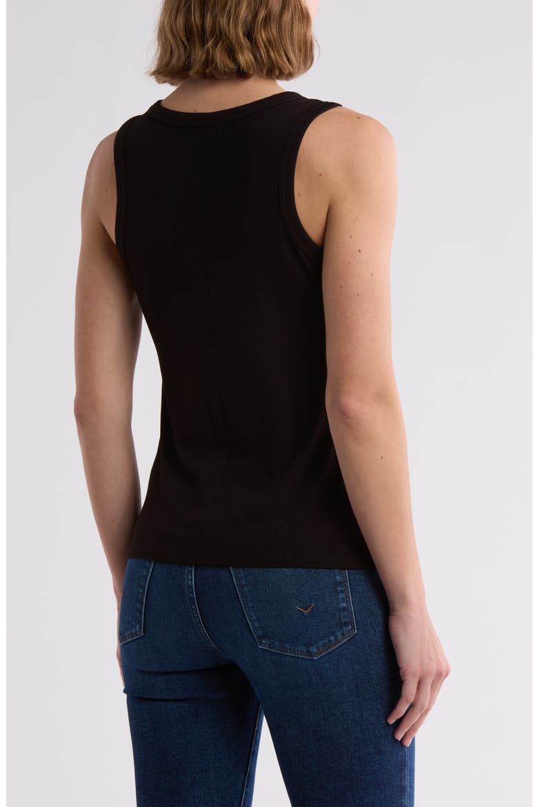 Fitted Ribbed Tank Top, Alternate, color, RICH BLACK 060