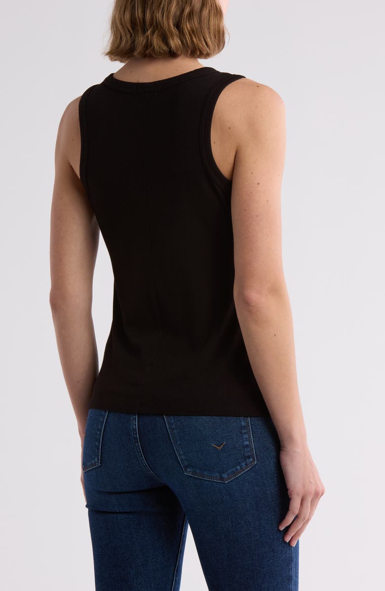Halogen<sup>®</sup> Fitted Ribbed Tank Top, Alternate, color, Rich Black