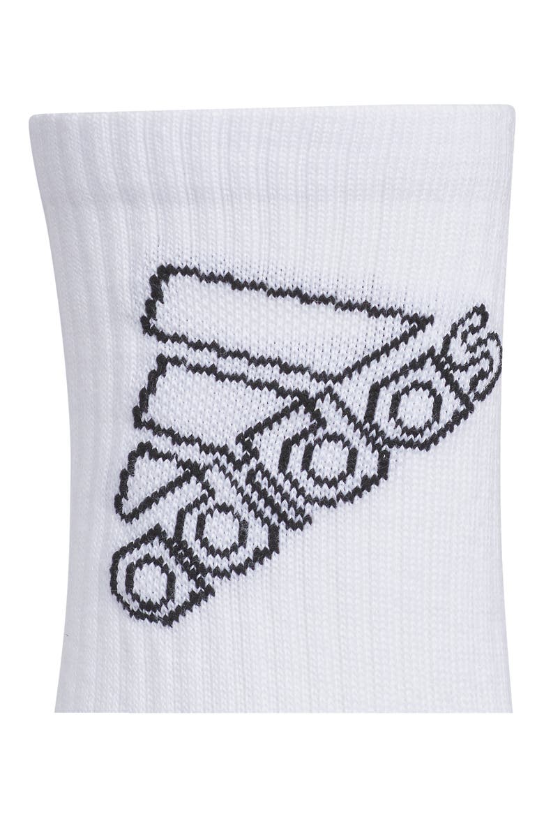 Kids' Cushioned 2.0 6-Pack Crew Socks, Alternate, color, WHITE/ BLACK