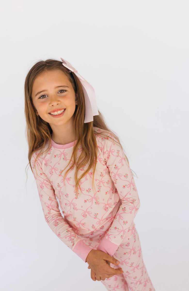 In My Jammers Rosie Bow Two Piece Set, Alternate, color, Blush Pink / Bow