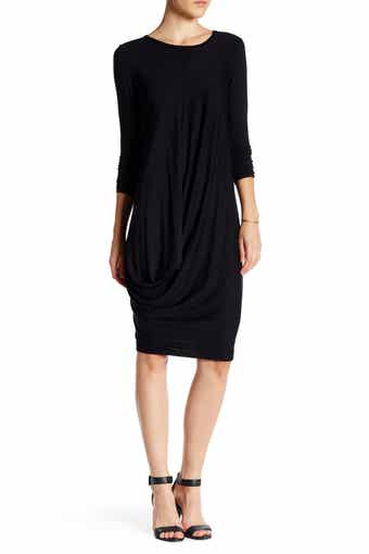 GO COUTURE Drape Long Sleeve Dress