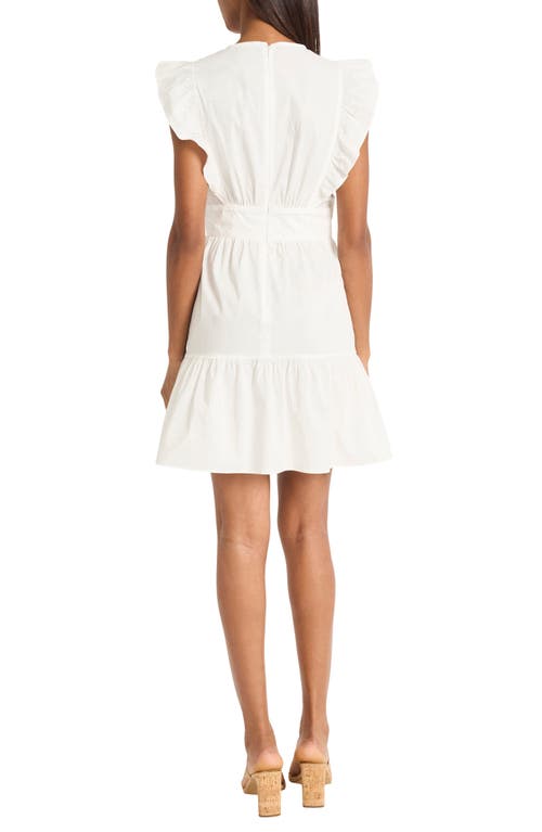 Donna Morgan Ruffle Sleeve Minidress In Ivory