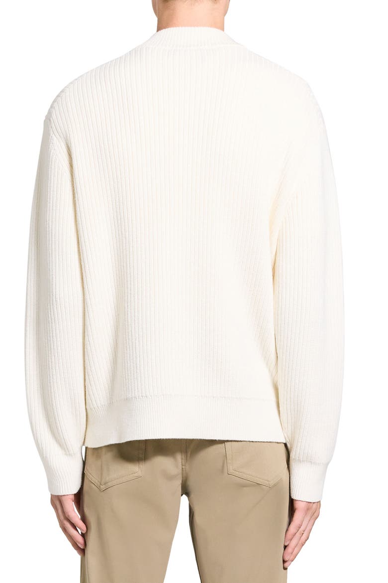 Ryke Cashton Rib Cotton & Cashmere Blend Zip-Up Cardigan, Alternate, color, IVORY