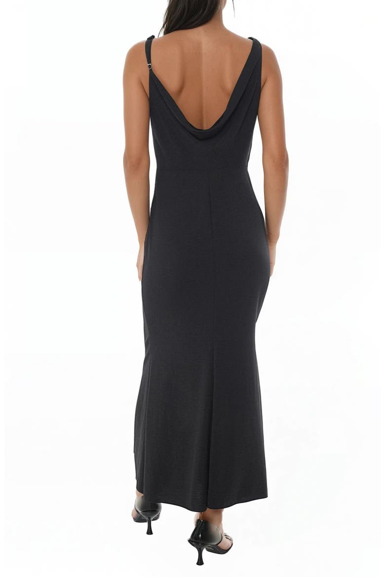 Airflow Cowl Neck Maxi Dress, Alternate, color, BLACK