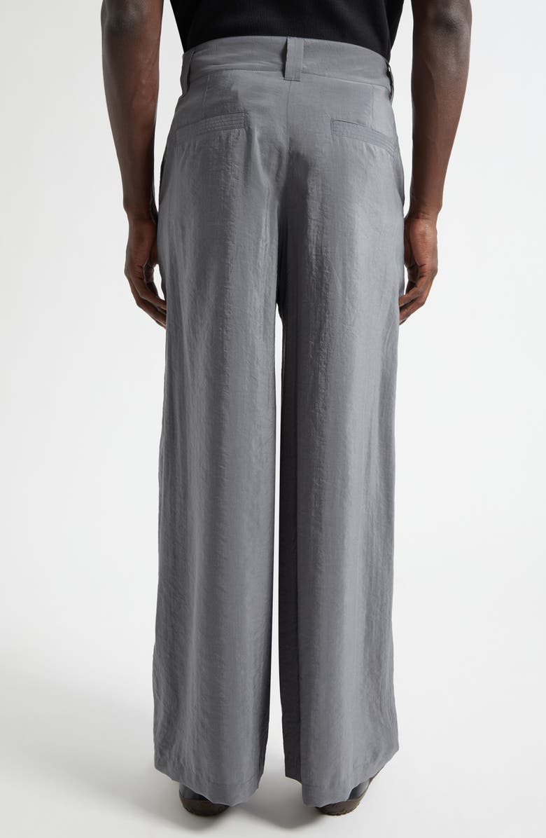 Lemaire High Waist Silk Blend Wide Leg Pants, Alternate, color, Aluminium