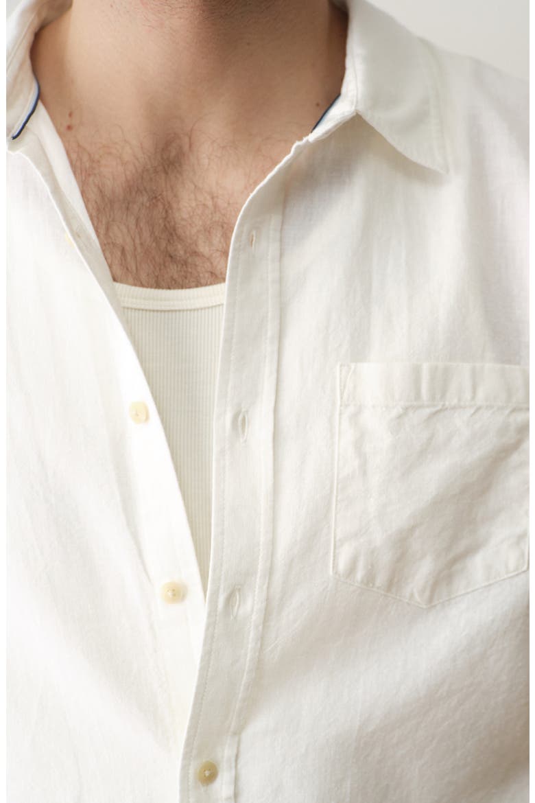 Better-than-Linen Hemp Blend Button-Down Shirt, Alternate, color, WHITE
