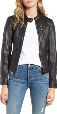 Schott NYC Lambskin Leather Moto Jacket