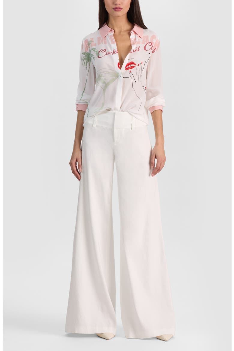 Willa Print Silk Button-Up Shirt, Alternate, color, COCKTAIL CLUB