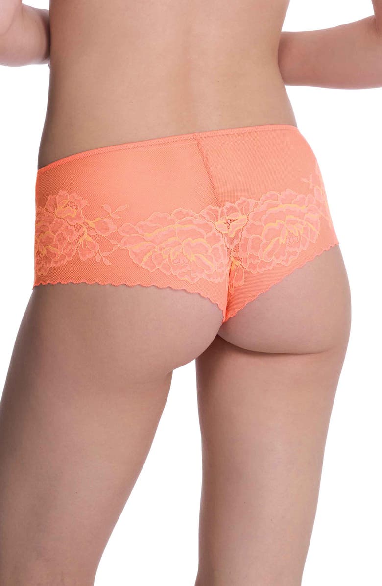 Natori Flora Boyshorts, Alternate, color, Coral/Apri