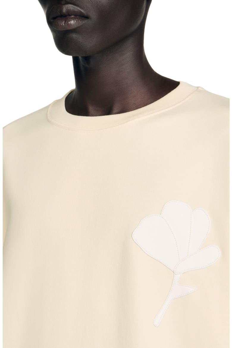Leather logo T-shirt, Alternate, color, Butter cream