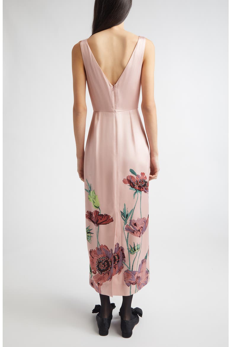 Floral Duchess Midi Pencil Dress, Alternate, color, BELLE EPOQUE POPPY PINK