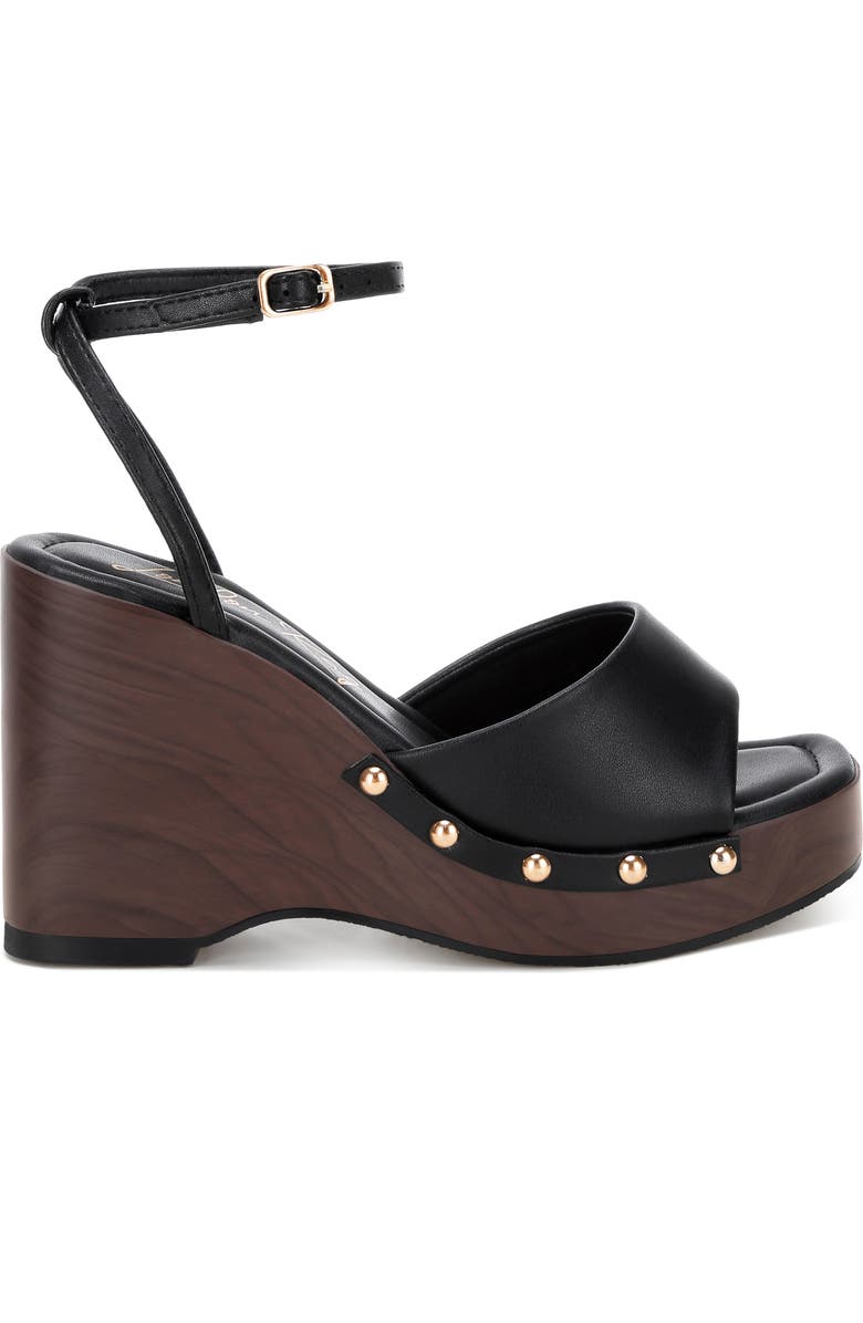 LONDON RAG Colada Ankle Strap Studded Wedge Sandal, Alternate, color,