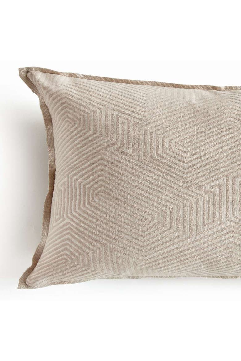 Geo Lumbar Indoor-Outdoor Pillow, Alternate, color, Beige