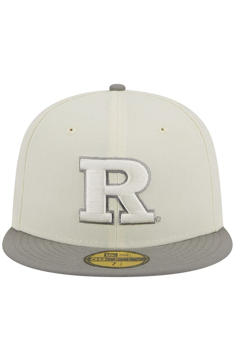 New Era Men's New Era Stone/Gray Rutgers Scarlet Knights Chrome & Concrete 59FIFTY Fitted Hat, Alternate, color, 
