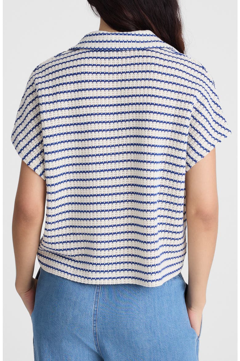 Textured Knit Johnny Collar Shirt, Alternate, color, TUCK STITCH STRIPE