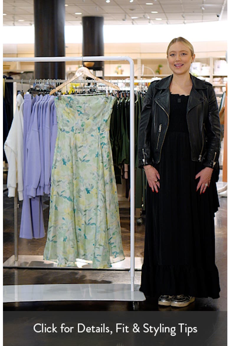 Elena Floral Print Strapless Midi Dress video