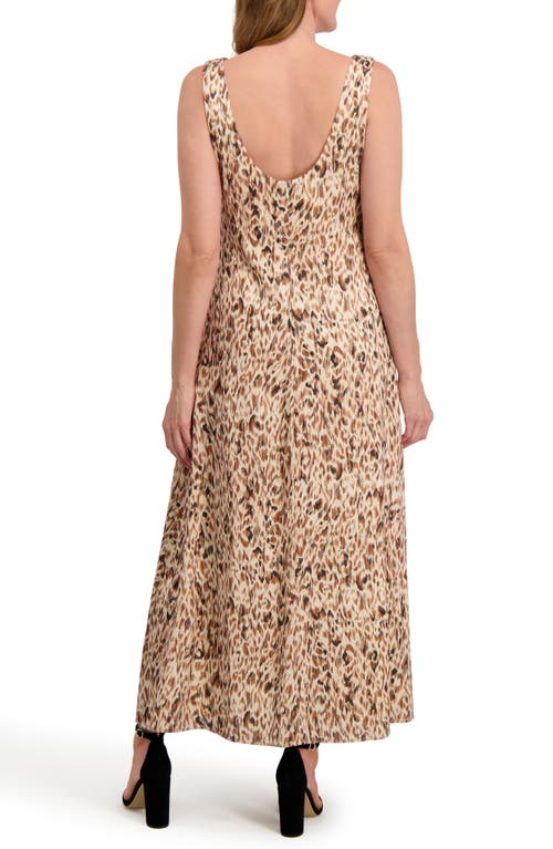 Laundry By Shelli Segal Roxanne Cowl Neck Sleeveless Maxi Dress In Brown