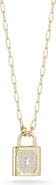 GLAZE JEWELRY Pavé Cubic Zirconia Padlock Pendant Necklace