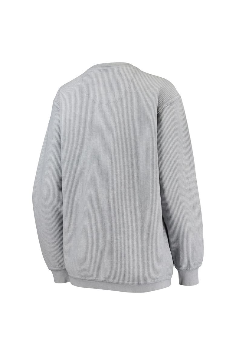 Women's Pressbox Gray Penn State Nittany Lions Comfy Cord Vintage Wash Basic Arch Pullover Sweatshirt, Alternate, color, Gray