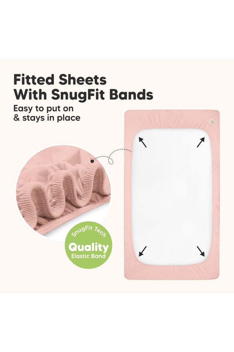 2-Pack Isla [Protect+] Waterproof Crib Sheets, Alternate, color, Rose