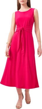 Chaus Tie Front Sleeveless Jersey Midi Dress