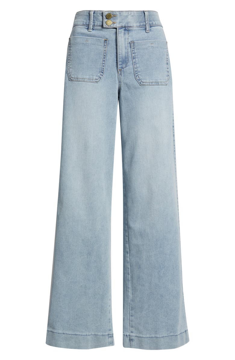 Wit & Wisdom High Waist Patch Pocket Wide Leg Jeans, Alternate, color, Powder Blue Artisanal