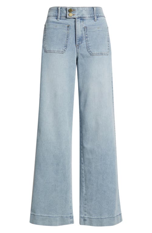Wit & Wisdom High Waist Patch Pocket Wide Leg Jeans In Blue