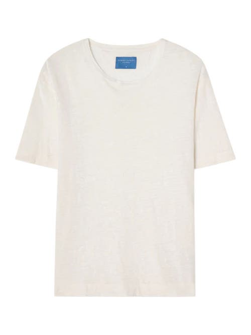 Robert Talbott Davis Linen Jersey Tee In White