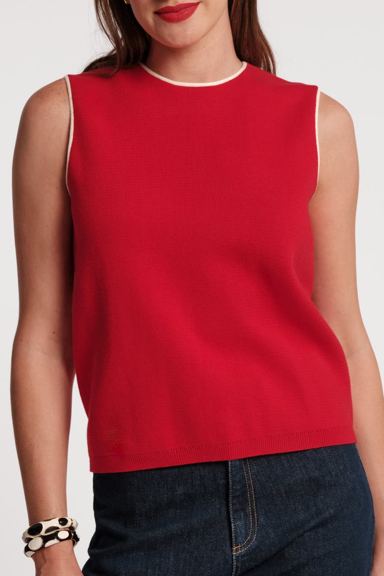 Darling Shell Colorblock Piping, Main, color, Red/Oyster