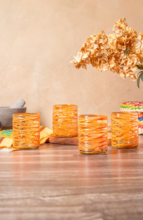 Verve Culture Handblown Glasses In Orange