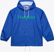 Mitchell & Ness Men's Mitchell & Ness Royal Seattle Seahawks Coaches Full-Snap Hooded Windbreaker Jacket