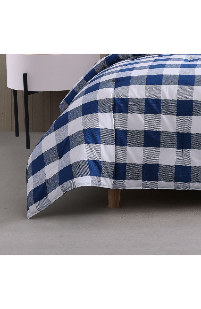 Wrangler Bison Plaid Comforter & Sham Set, Alternate, color, Navy
