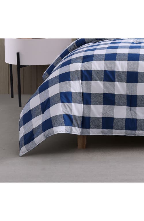 Wrangler Bison Plaid Comforter & Sham Set In Navy