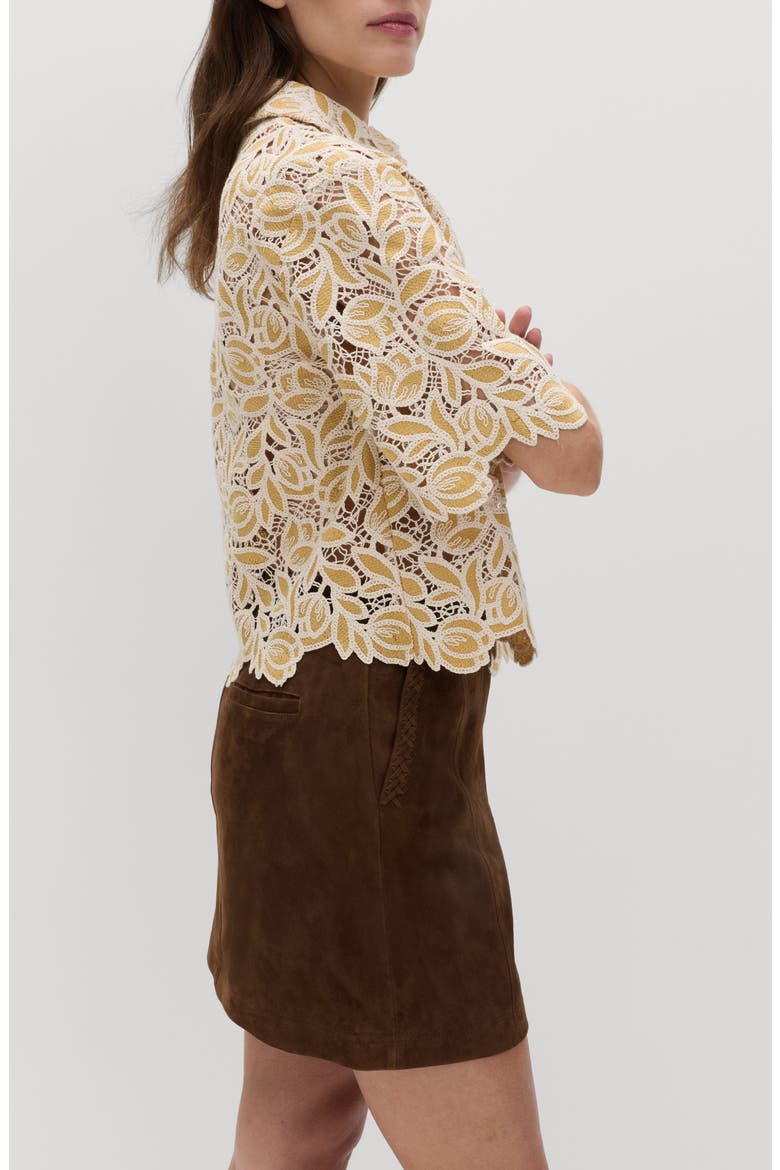 Open Stitch Shirt Jacket, Alternate, color, YELLOW/ MULTI